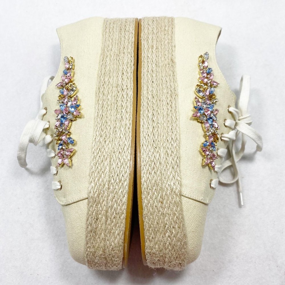 Venus Tan Canvas Gemstone Espadrille Sneakers 10 - Picture 8 of 13